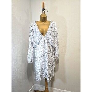 White Sequin Mini Dress 14 Oversized Long Sleeve Cocktail Maximalist Party Glam